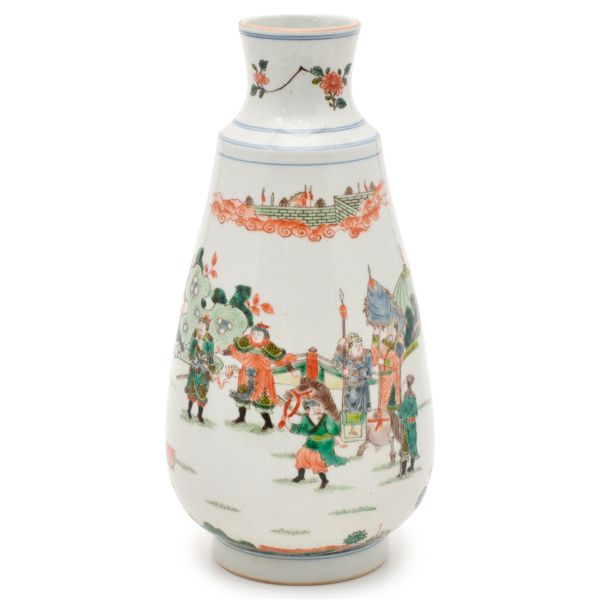 ESCUELA CHINA, SIGLO XX. Jarrón estilo Wucai. 
