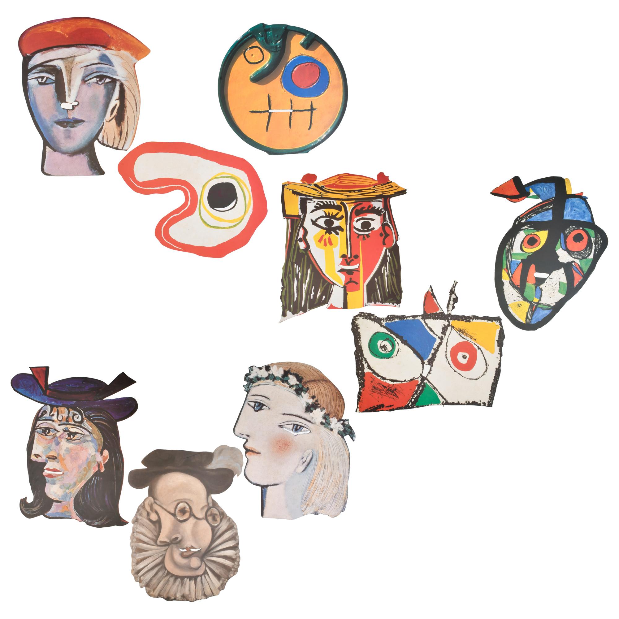 Pablo Picasso y Joan Miró 9 Caretas destinadas a la inaugur
