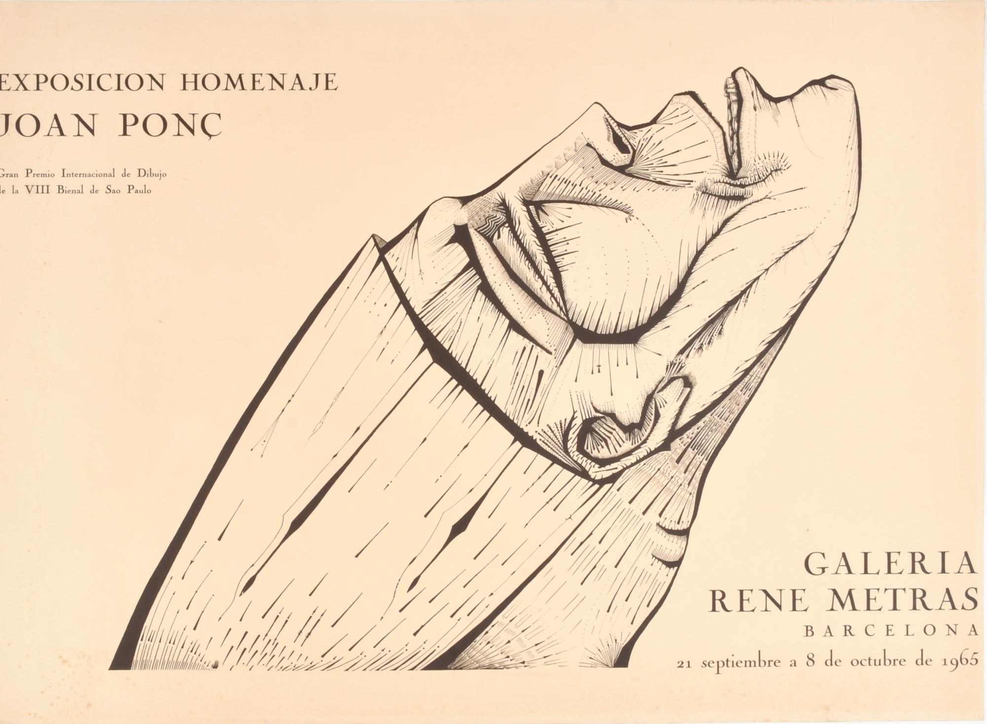 JOAN PONÇ I BONET (1927-1984). Cartel exposición Galería Re