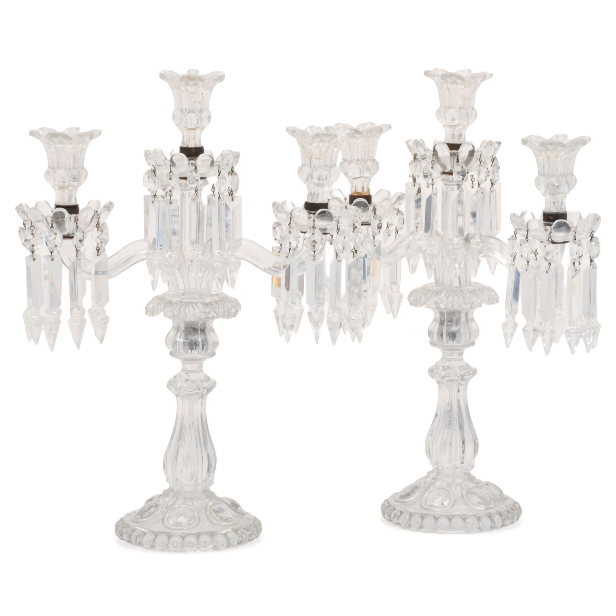 BACCARAT. Pareja de candelabros, siglo XX.