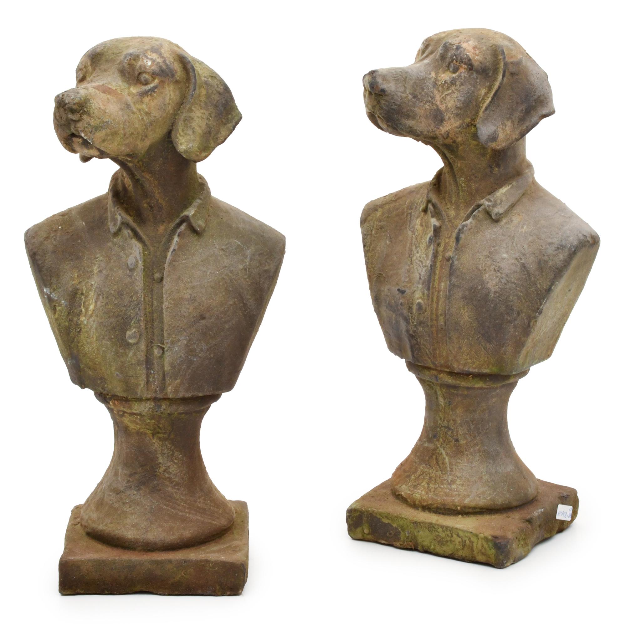 Pareja de figuras para jardín, siglo XX.
