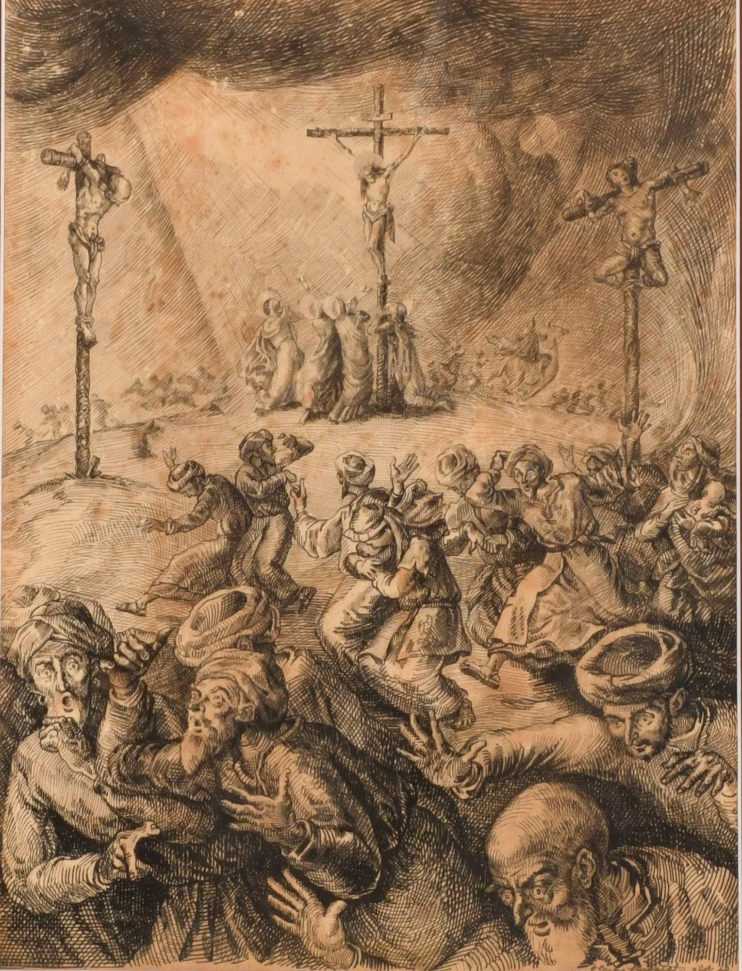 ESCUELA ESPAÑOLA, SIGLO XX. "Las tres cruces".