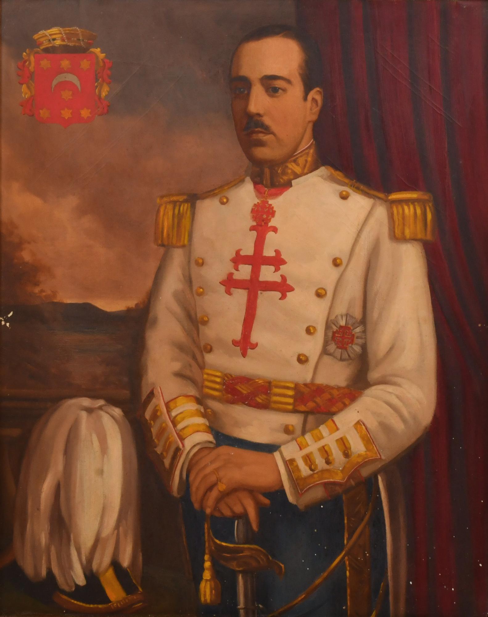 ESCUELA ESPAÑOLA, SIGLO XX. "Retrato militar masculino de l