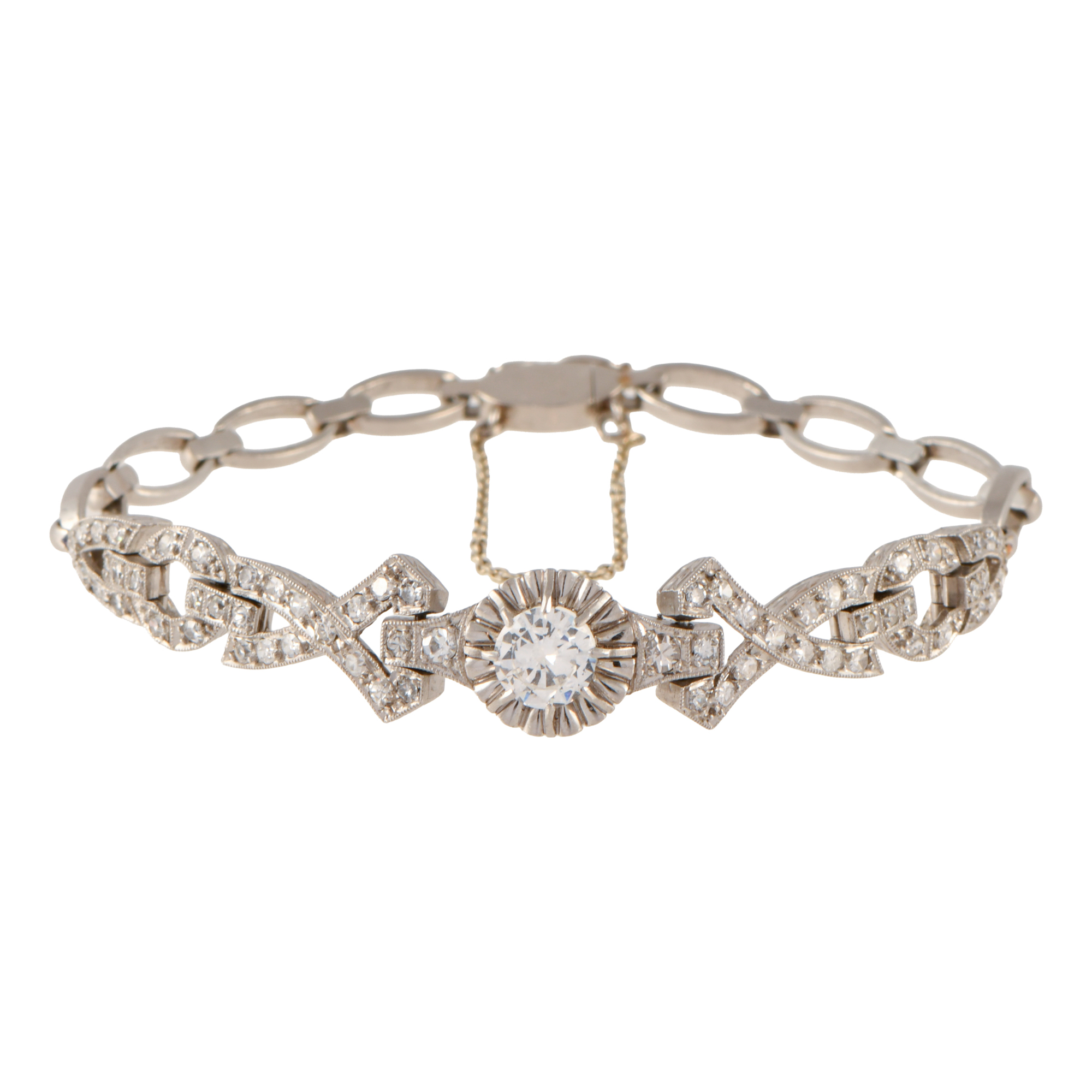 Pulsera articulada con diamantes.