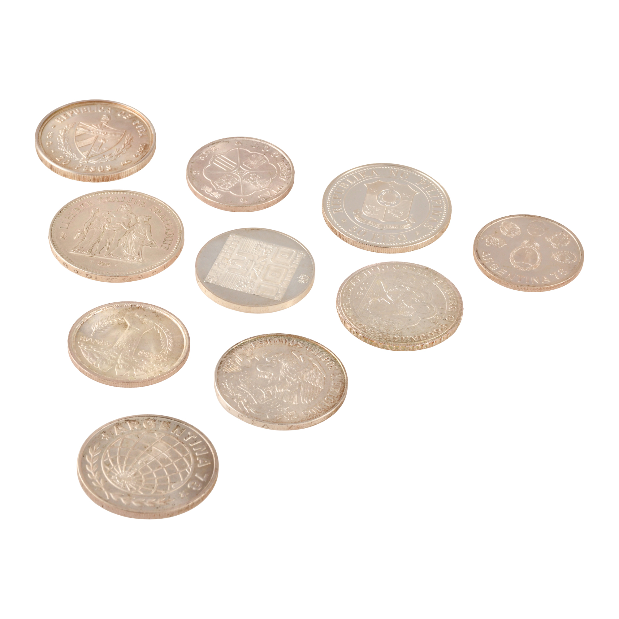 Lote de 93 monedas conmemorativas en plata.