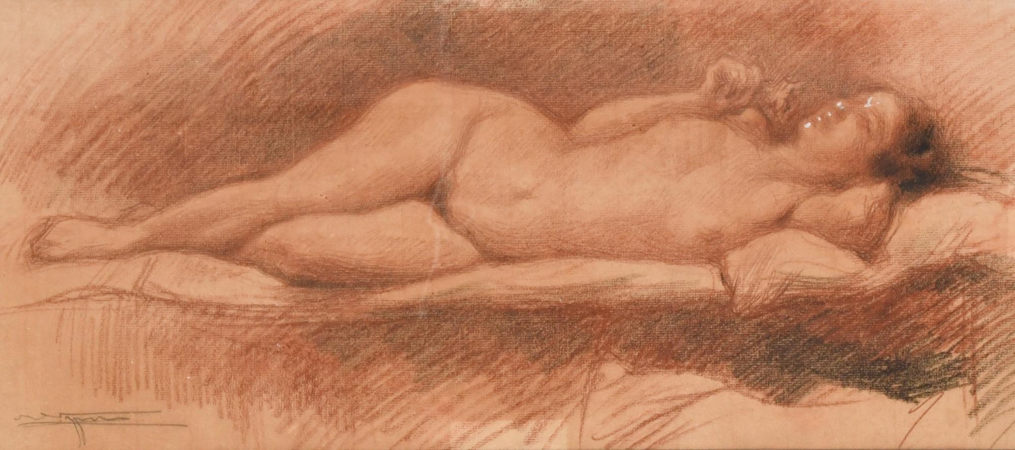 NICANOR VAZQUEZ UBACH (1870-1930).  "Desnudo femenino".