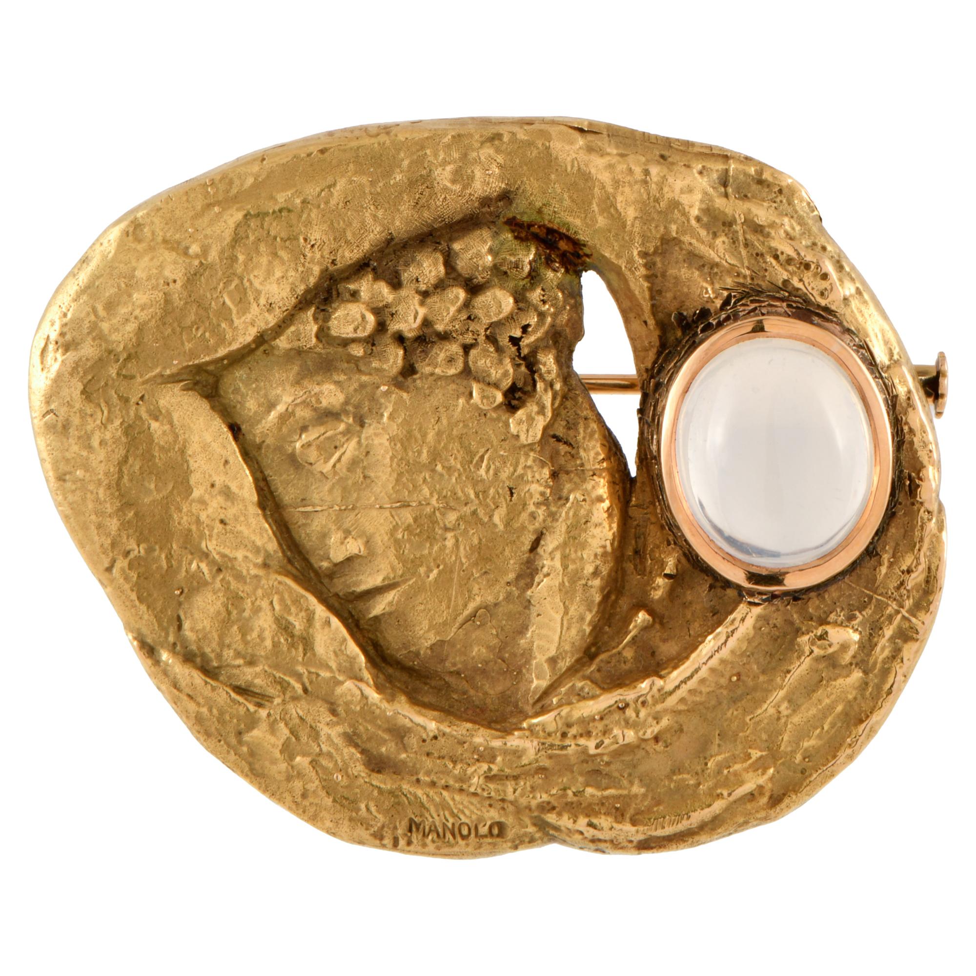 MANOLO HUGUÉ (1872-1945). BROCHE "LA LUNA", CIRCA 1934-1941