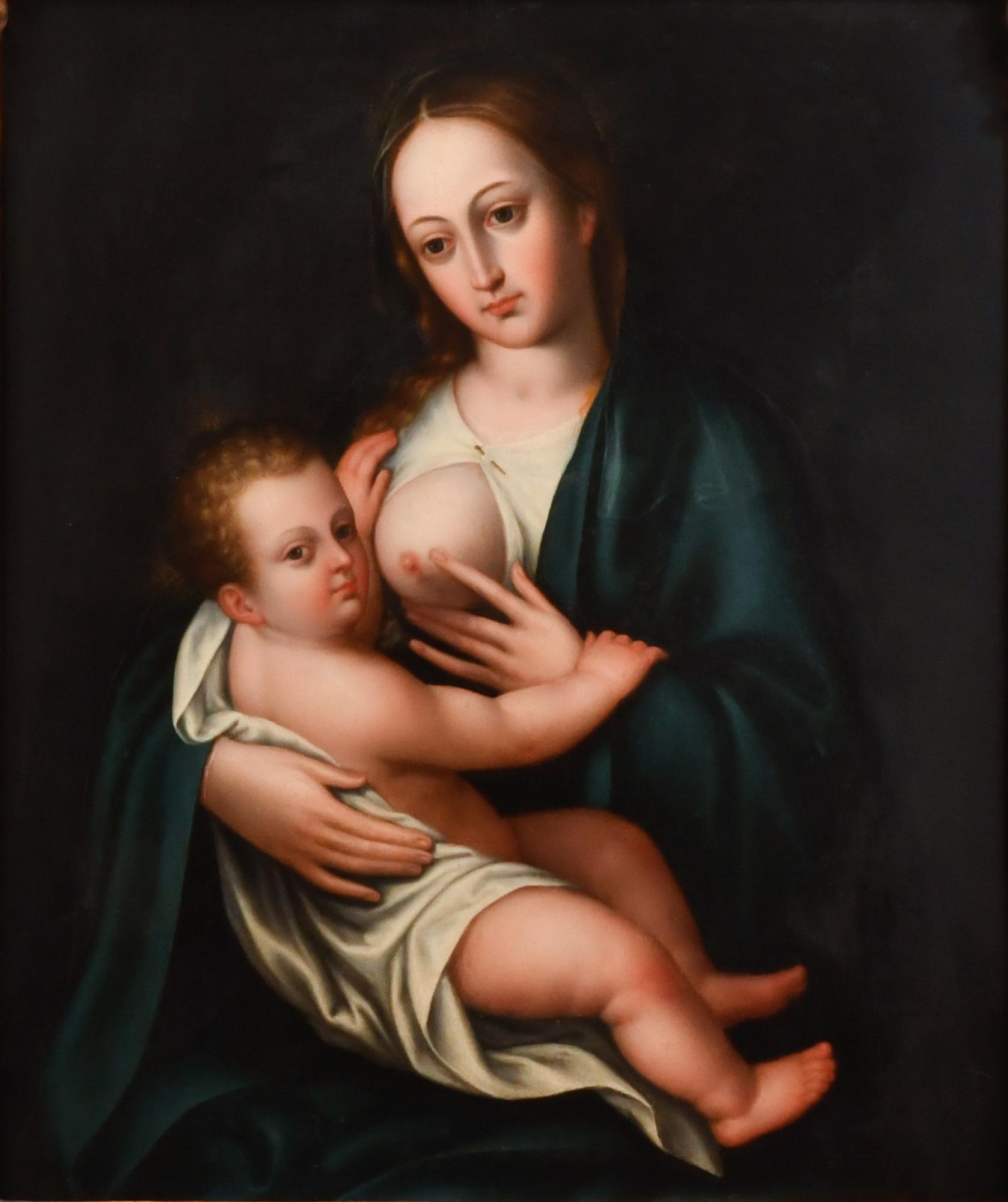 ESCUELA FLAMENCA O ITALIANA, SIGLO XVII. "Virgen de la lech