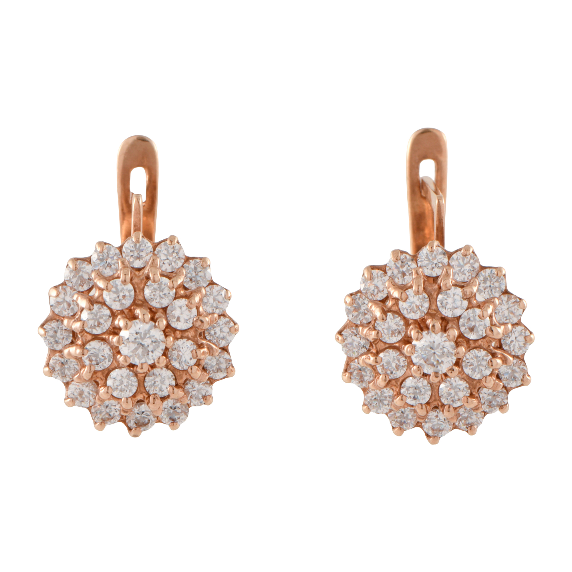 Pendientes rosetón de moisanitas
