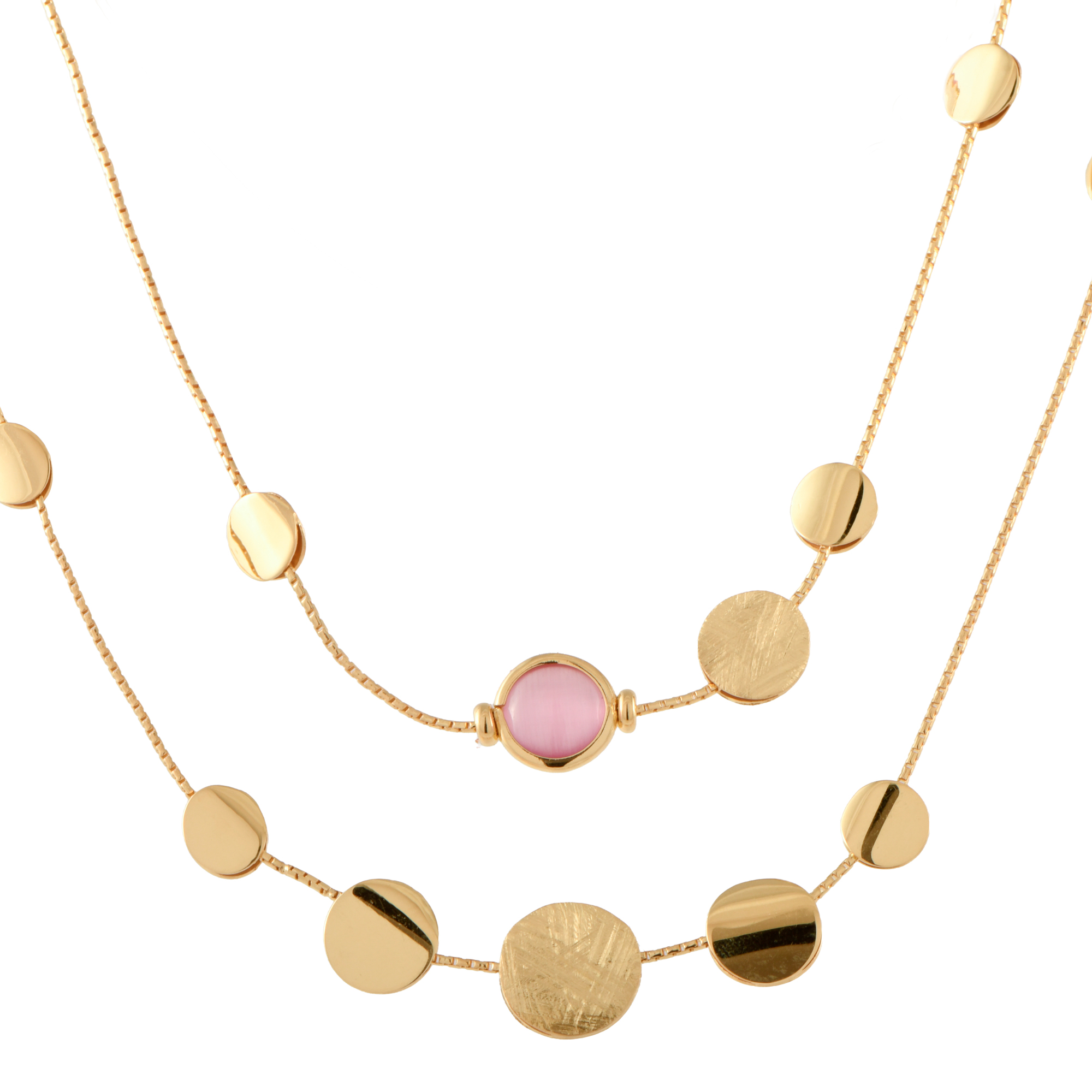 Collar largo con piedras naturales.