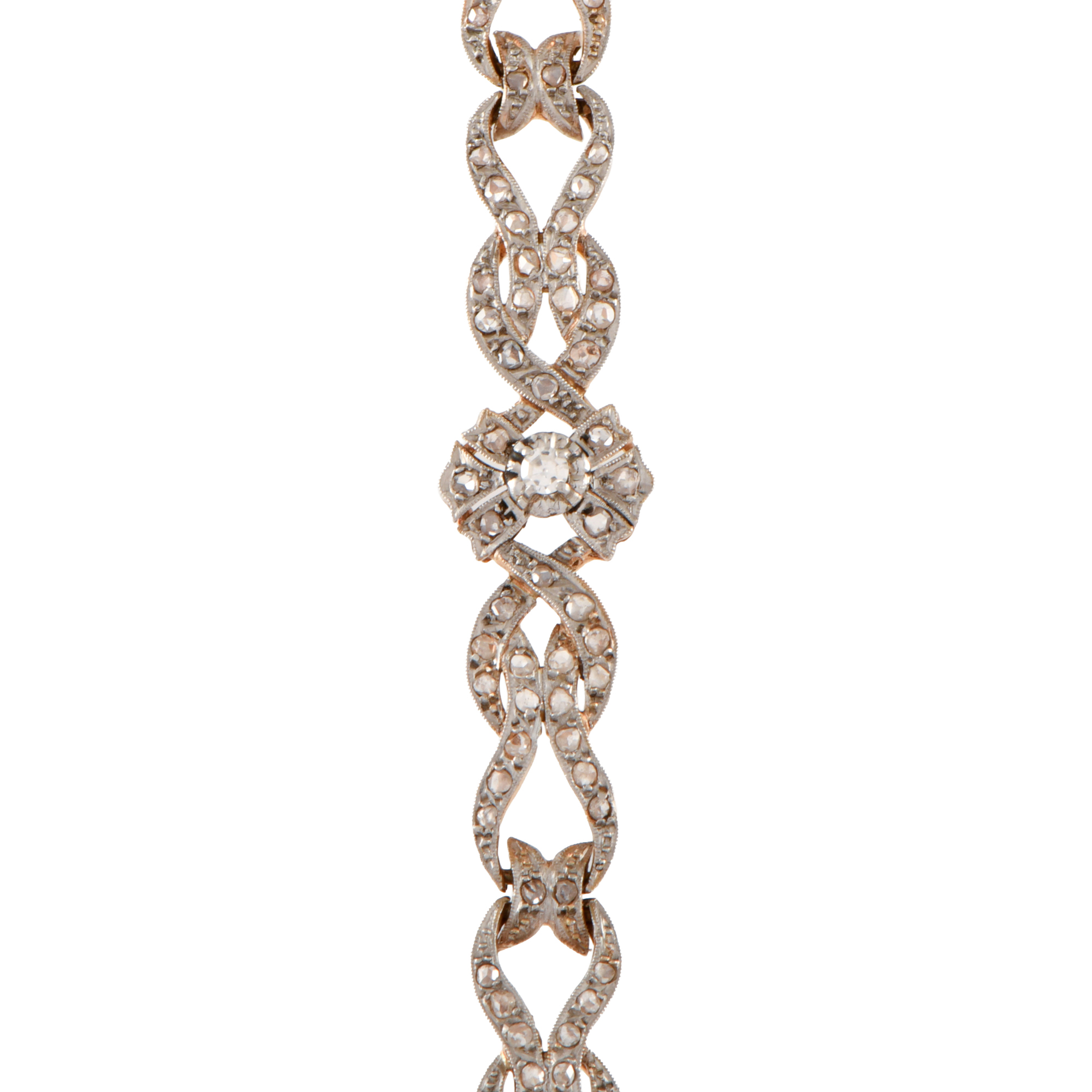 Pulsera articulada art déco con diamantes.