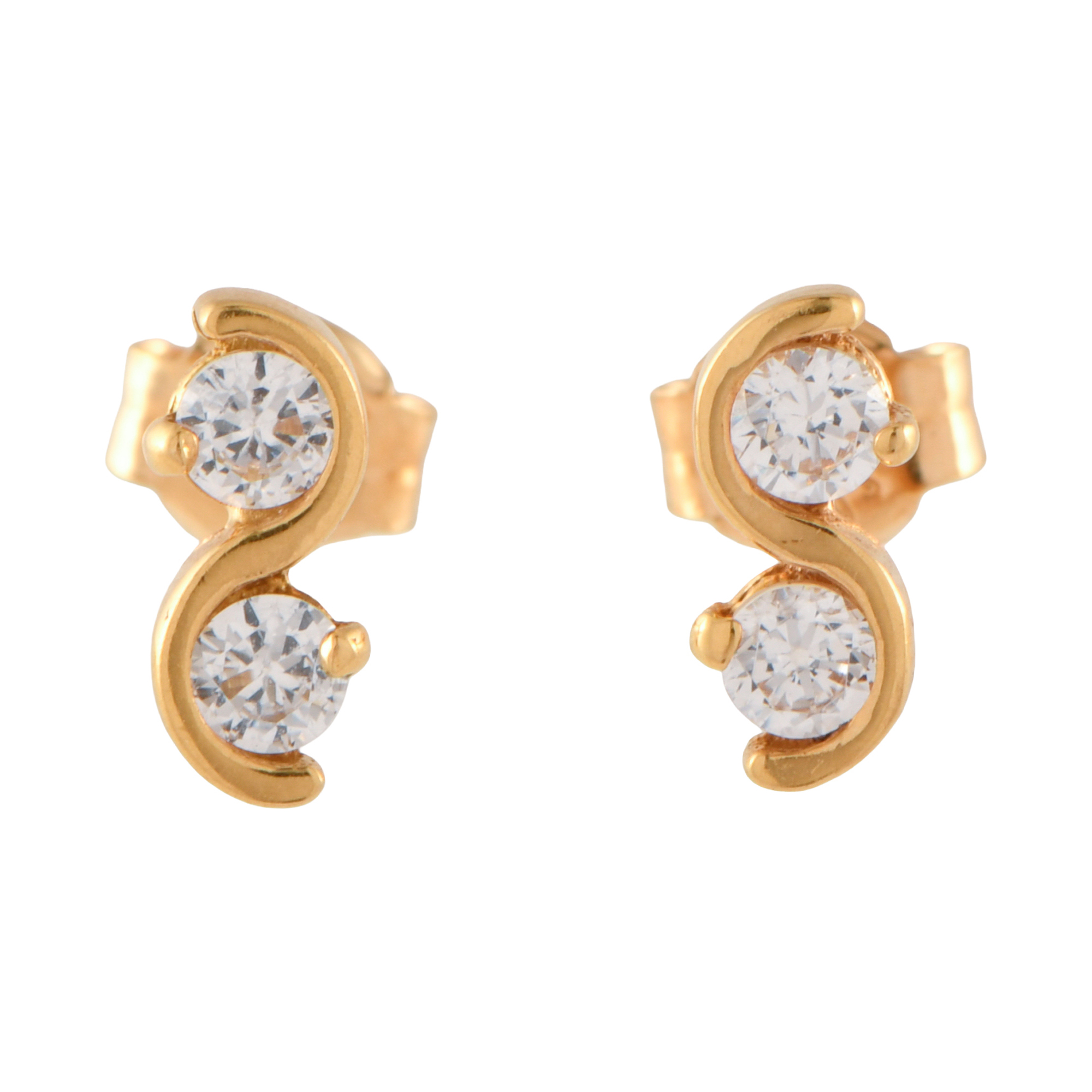 Pendientes infantiles con circonitas.
