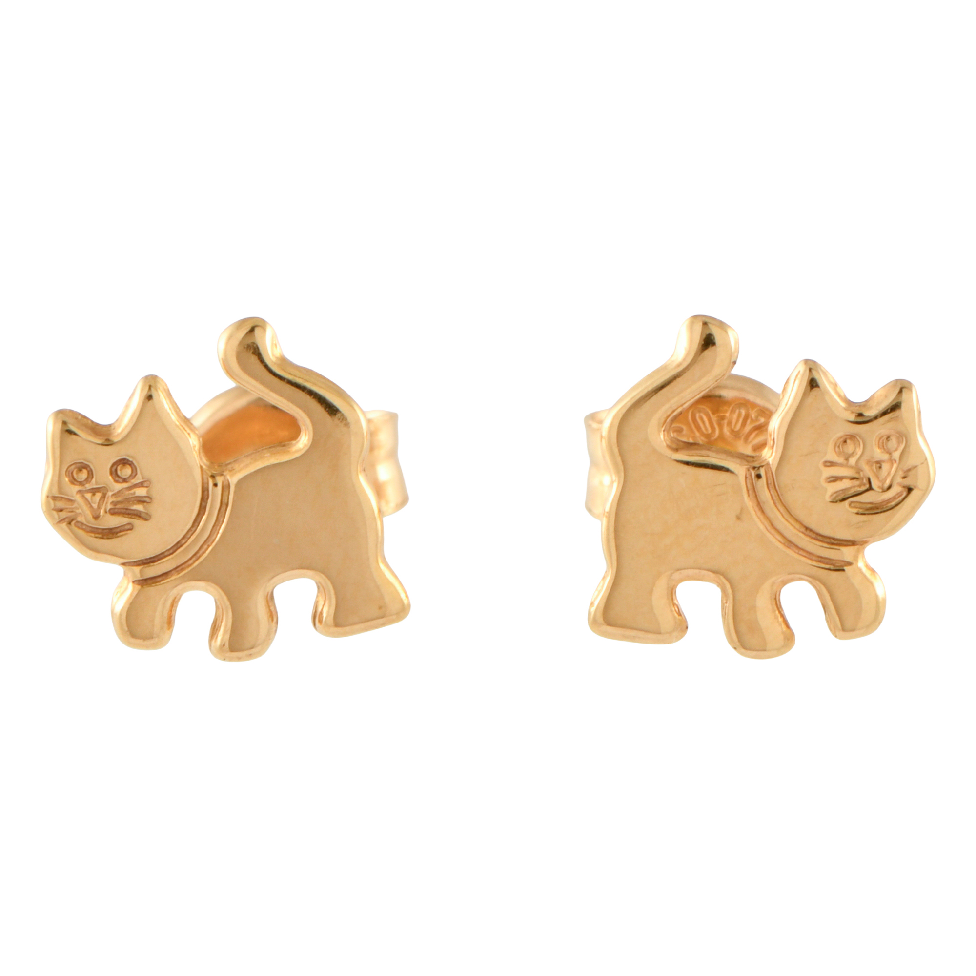 Pendientes infantiles en forma de gato.