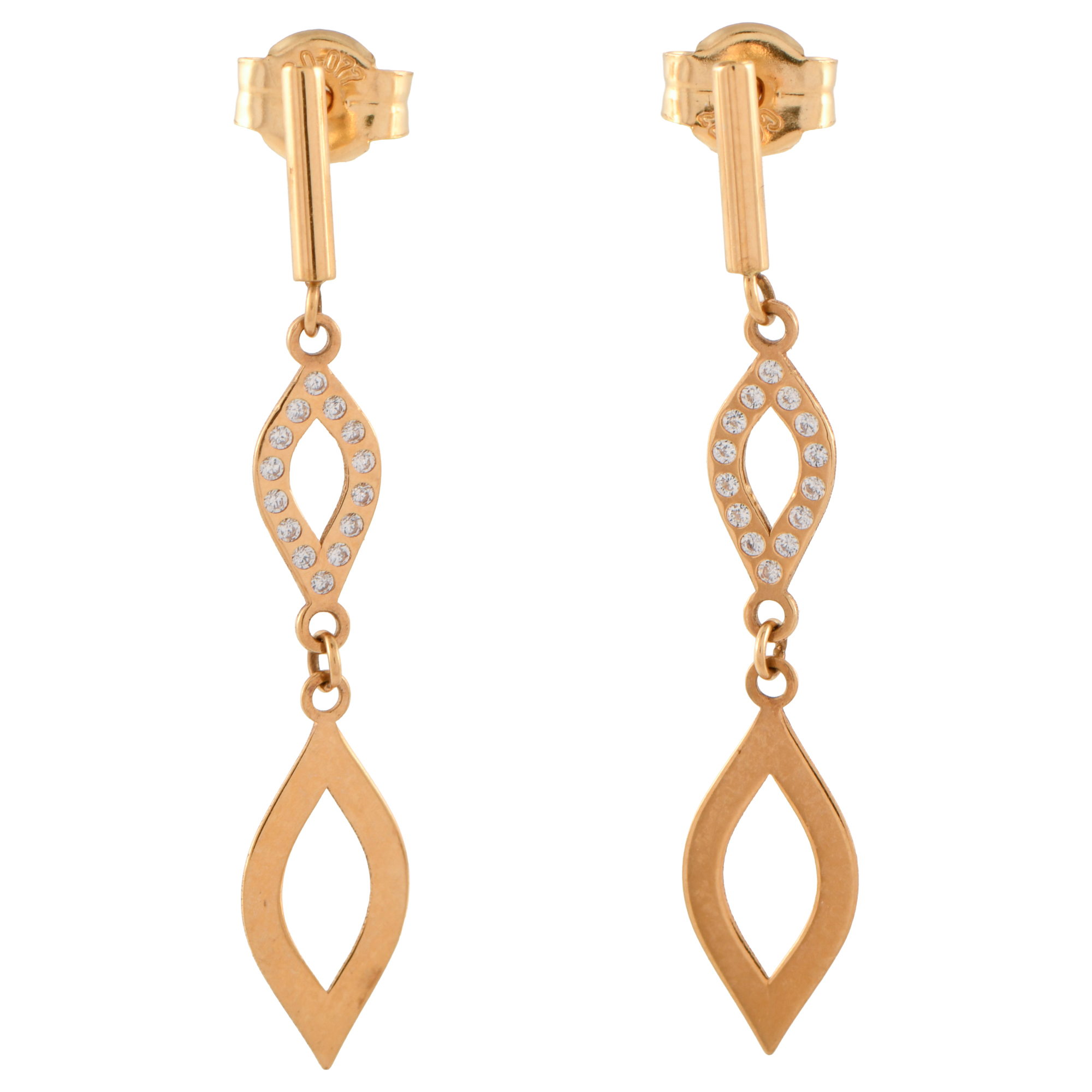 Pendientes minimal con circonitas.
