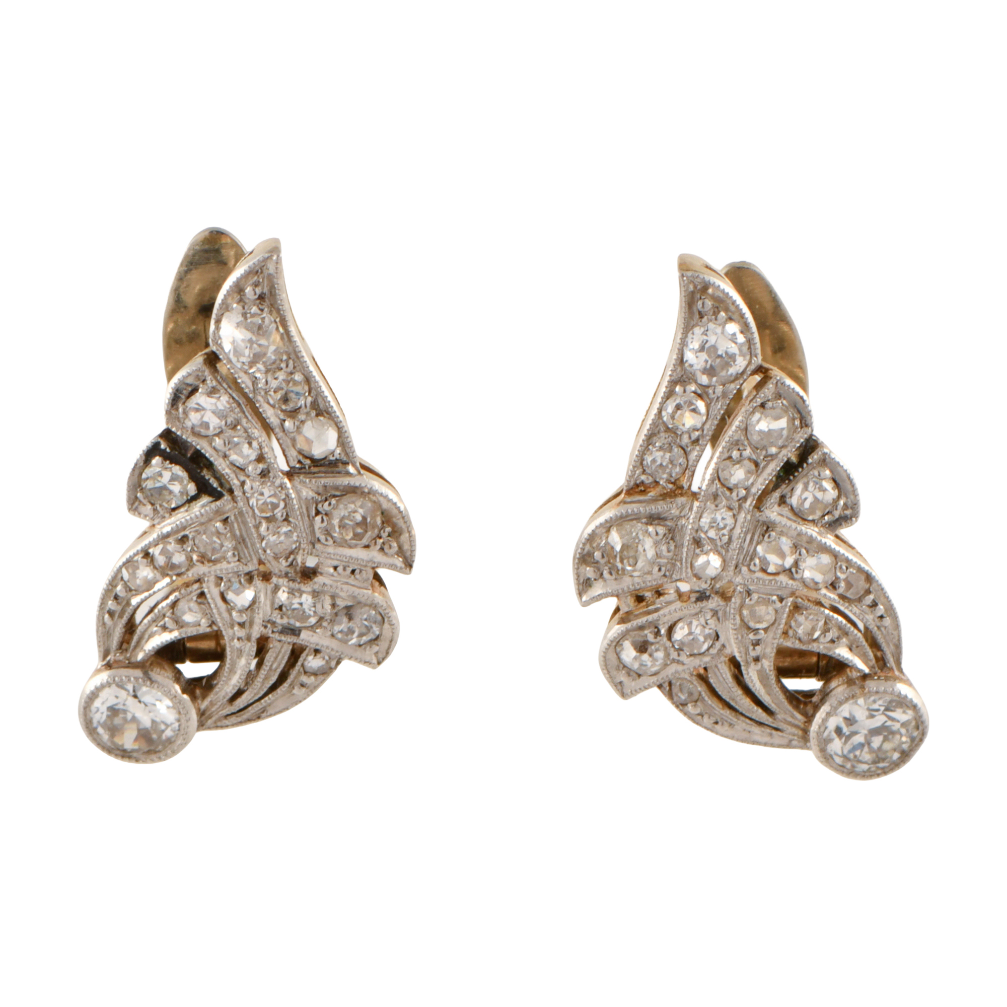 Pendientes art déco con diamantes.