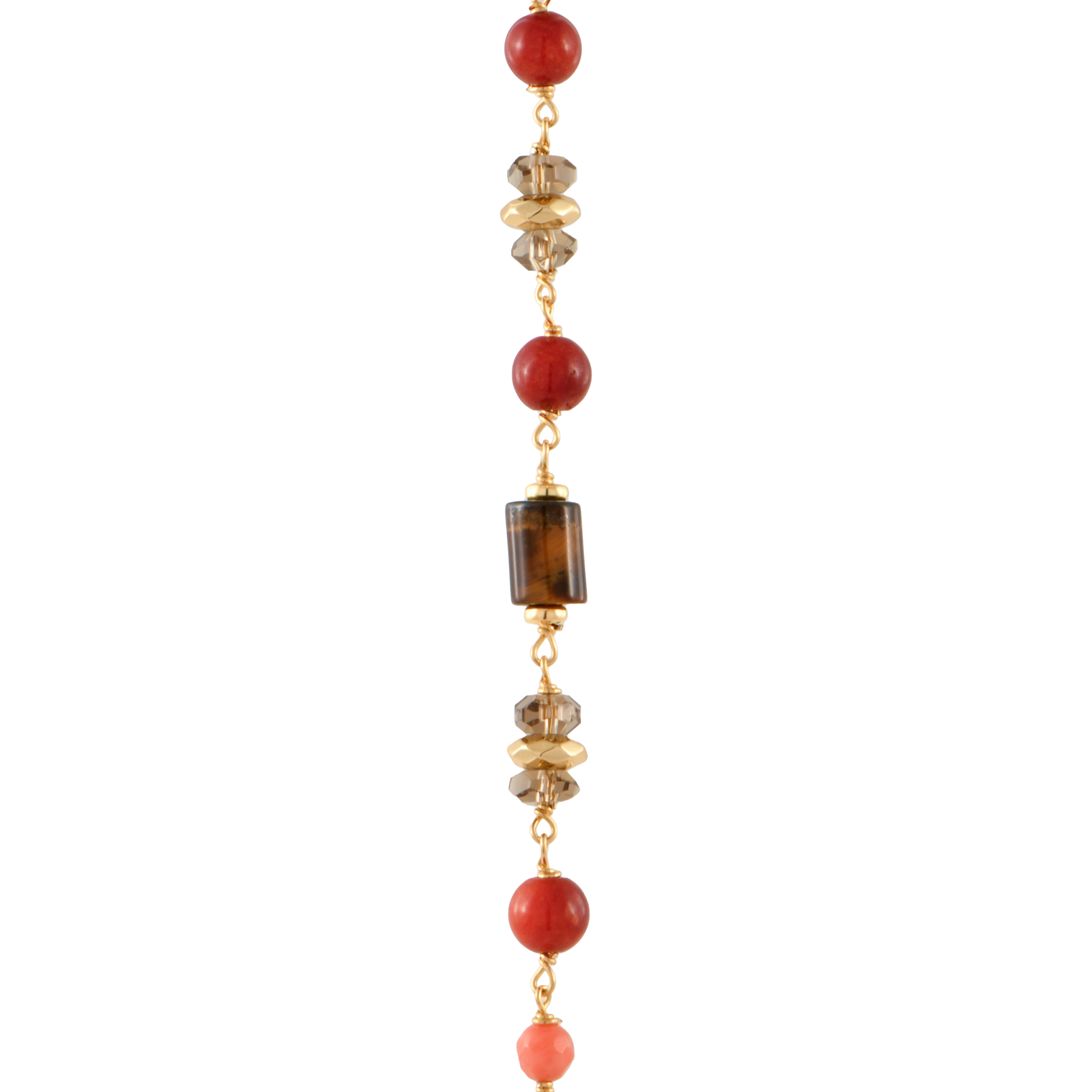 Pulsera con coral y pedrería natural.