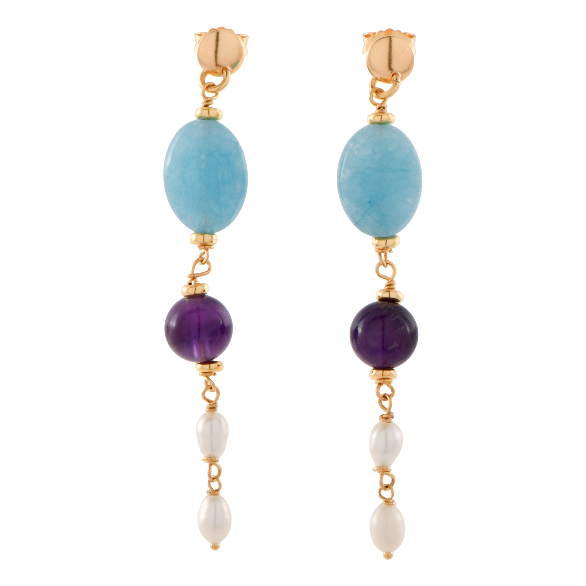 Pendientes con pedrería natural.