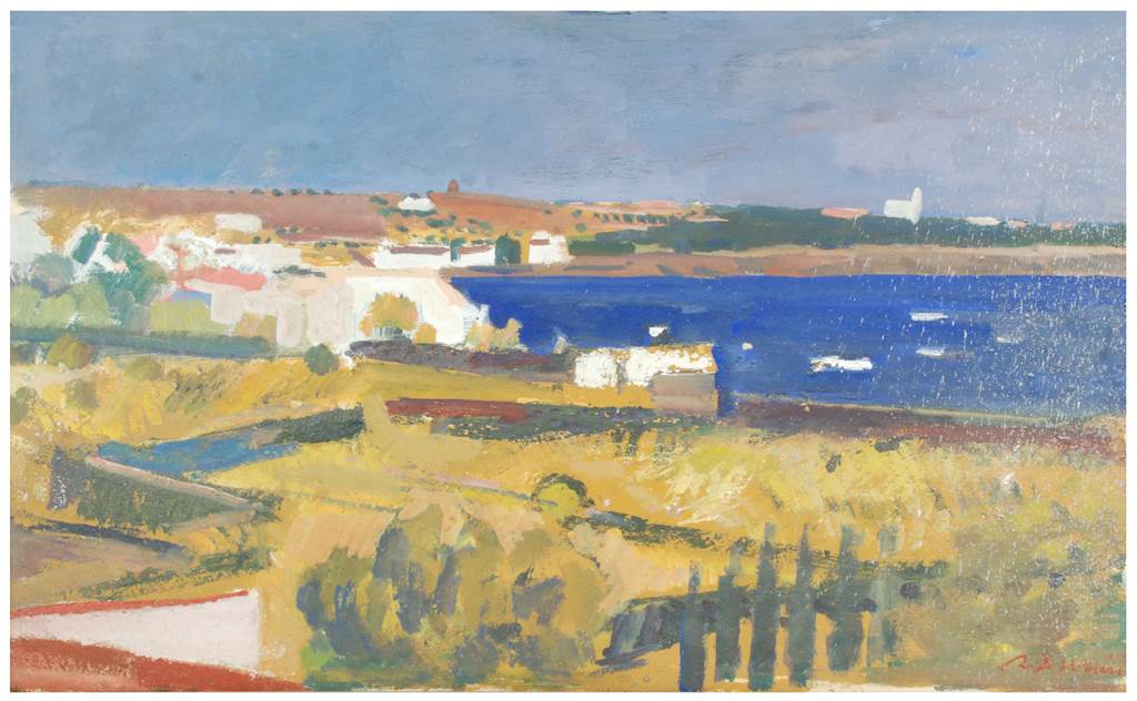 RAFAEL DURÁN BENET (1931-2015). "PAISAJE CON MAR AL FONDO".