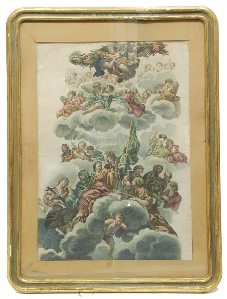 GRABADO ISABELINO "Alegoria".