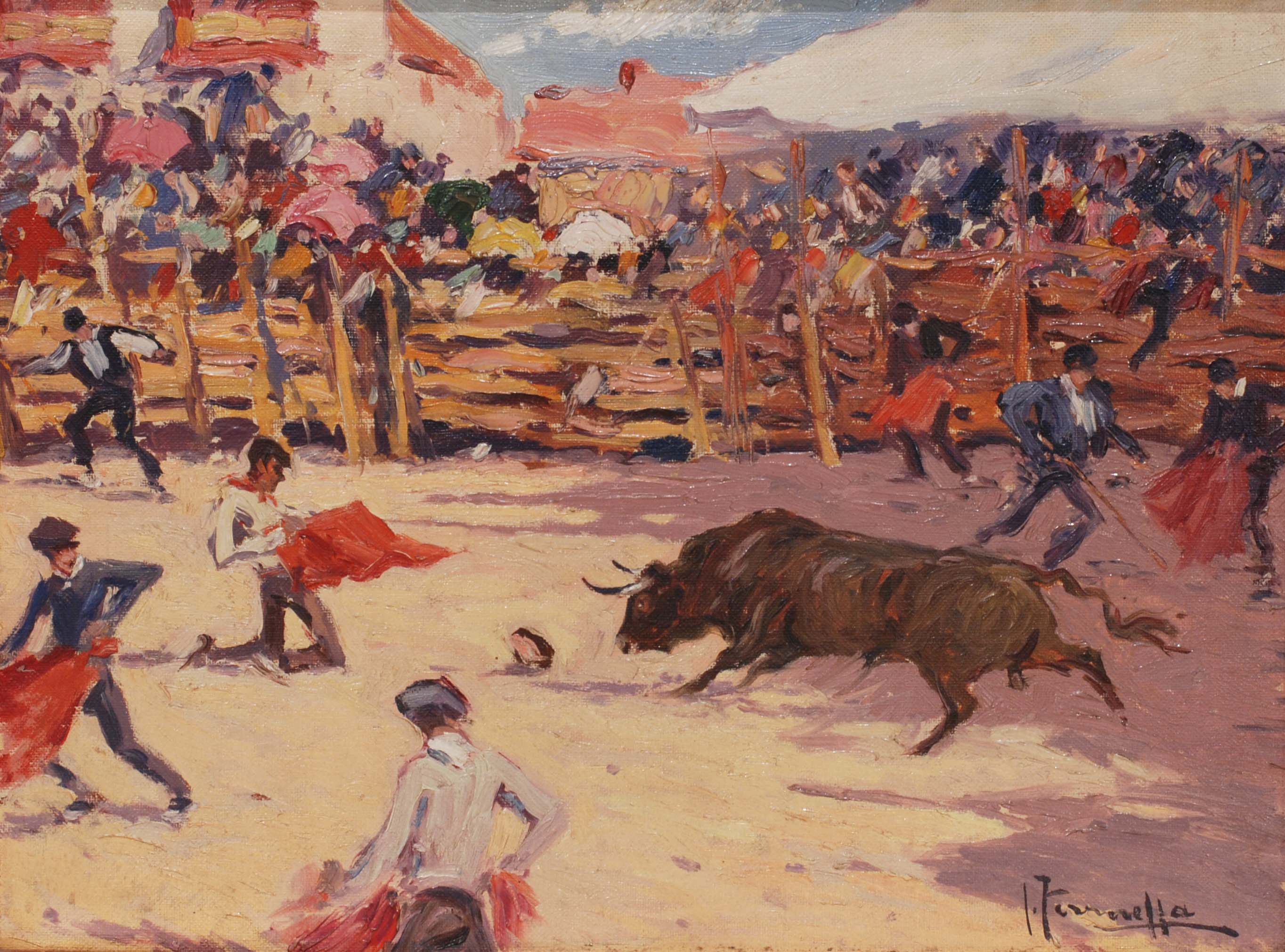 JOAQUIM TERRUELLA MATILLA (1891-1957). "BULLFIGHTING SCENE"