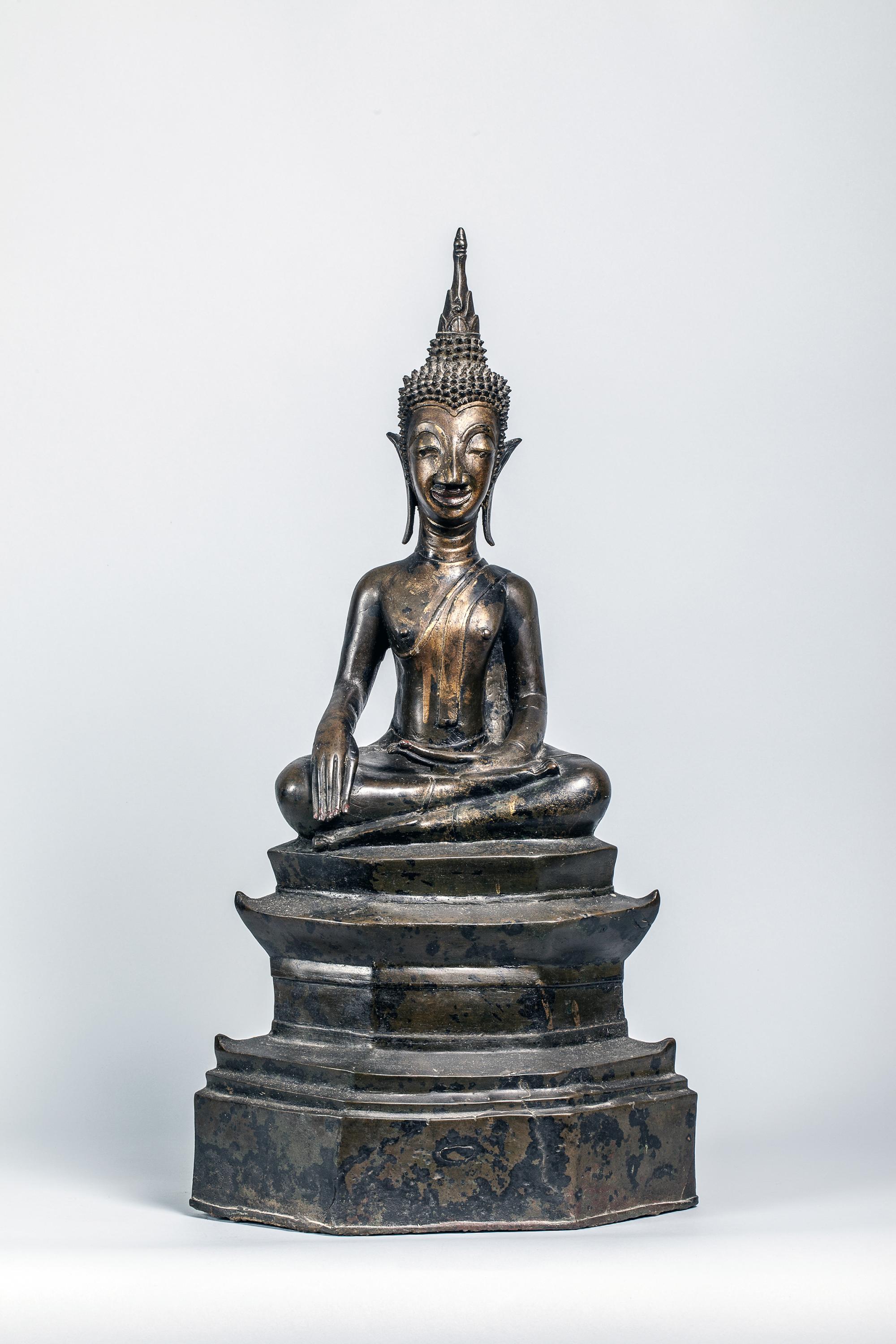 BUDA "MARAVIJAYA", ESCULTURA DE LAOS, REINADO DE BANSAI FON