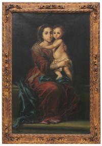 442-JOAQUIM BRULL I VINYOLES (S. XIX-XX).Virgen del Rosario con el Niño JesúsÓleo sobre lienzo