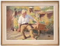 490-DOMINGO SOLER (1871- 1951)Un hortelanoÓleo sobre lienzo