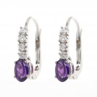 69-PENDIENTES CON DIAMANTES Y AMATISTAS.