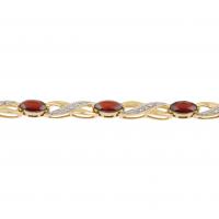 62-PULSERA EN ORO Y GRANATES.
