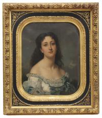 537-ESCUELA FRANCESA DEL SIGLO XIXRetrato de una JovenÓleo sobre lienzo