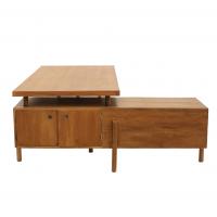 165-PIERRE JEANNERET (GINEBRA, SUIZA, 1896-1967)"Writing table for junior officers", mesa de despacho con mueble, circa 1957-1958.