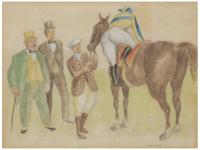 516-RICARD OPISSO (1880-1966) Jockey descabalgando.