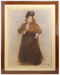 661-RAMÓN CASAS I CARBÓ (1866-1932) "Retrato de la Sra. Marianni".