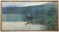 668-ARCADI MAS I FONDEVILA (1852-1934) Vista de lago (Banyoles).