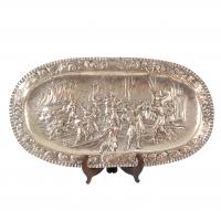 30-SILVER ORNAMENTAL SPANISH TRAY, EARLY C20th.