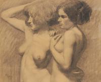 640-FRANCISCO LLOP MARQUES (1875-1970). "Dos mujeres".