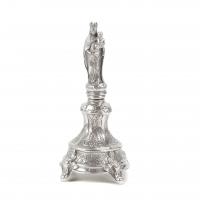 19-"VIRGEN CON EL NIÑO", FIGURA EN PLATA ESPAÑOLA, MED. SIGLO XX.