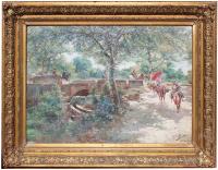 867-Oil on canvas.Signed, dated and located on the lower right corner, Sanlucar 1907.Relining and small losses of painting.66 x 95,5 cm. and 91 x 117 cm. (frame). 