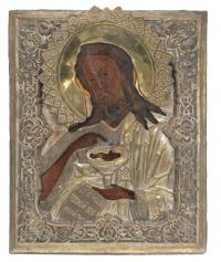 454-ESCUELA RUSA, SIGLO XIX. "Cristo", icono.