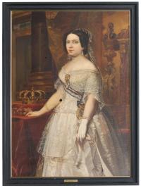 776-ATRIBUIDO A FEDERICO DE MADRAZO (1815-1894). "Isabel II". 