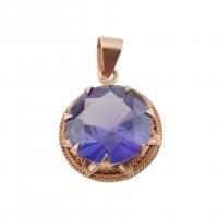 52-9 kt. gold with round-cut faceted amethyst 2 cm. diam. 4,4 gr.