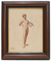 734-ANTONIO CABA CASAMITJANA (1838-1907). "Desnudo masculino".
