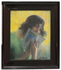 890-JULIO BORRELL (1877-1957). "YOUNG WOMAN".