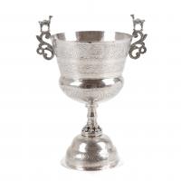 4-SOUTH AMERICAN SILVER GOBLET, 20TH CENTURY. 