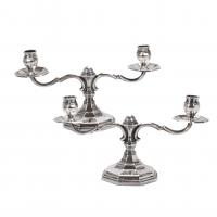 42-PAIR OF SILVER CANDLESTICKS