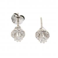 233-White gold with brilliant-cut diamonds of an approx. weight of 0,64 ct.No clasps.2,4 gr.