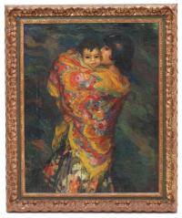 847-JOAN CARDONA i LLADÓS (1877-1957). "GYPSY WOMAN CRADLING CHILD". 