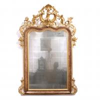 519-some LARGE WALL MIRROR, C19th.