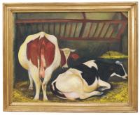 868-MIQUEL VILLÀ BASSOLS (1901-1988). "TWO COWS", IBIZA, 1952.