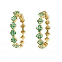 205-EARRINGS WITH EMERALDS AND DIAMONDS.